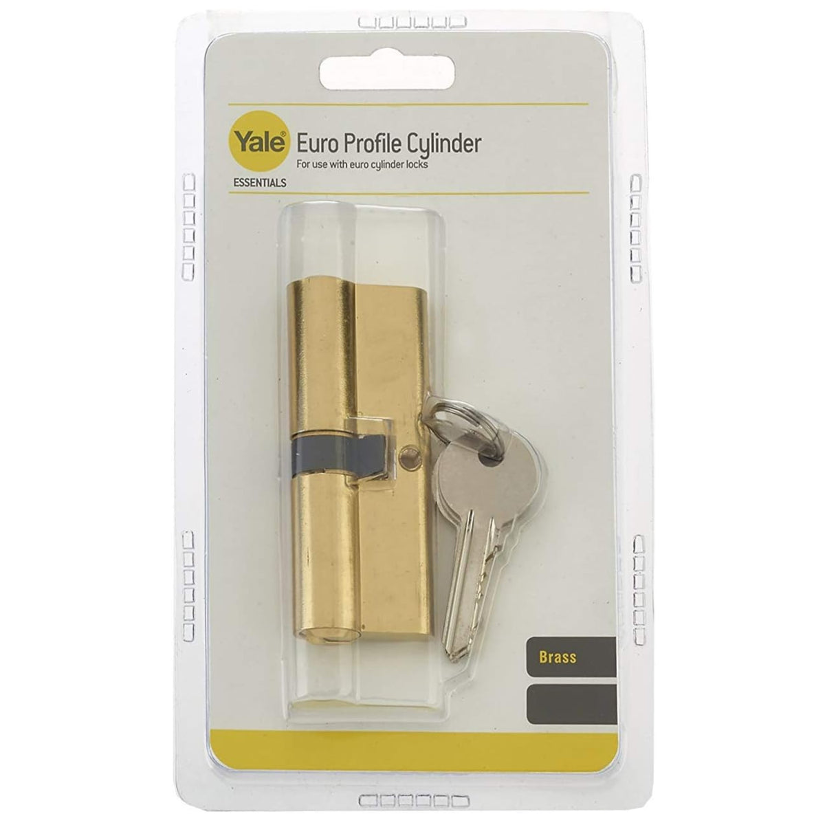 Yale Euro Double Cylinder Standard Security 40:45 85mm Brass YES-ED-4045PB