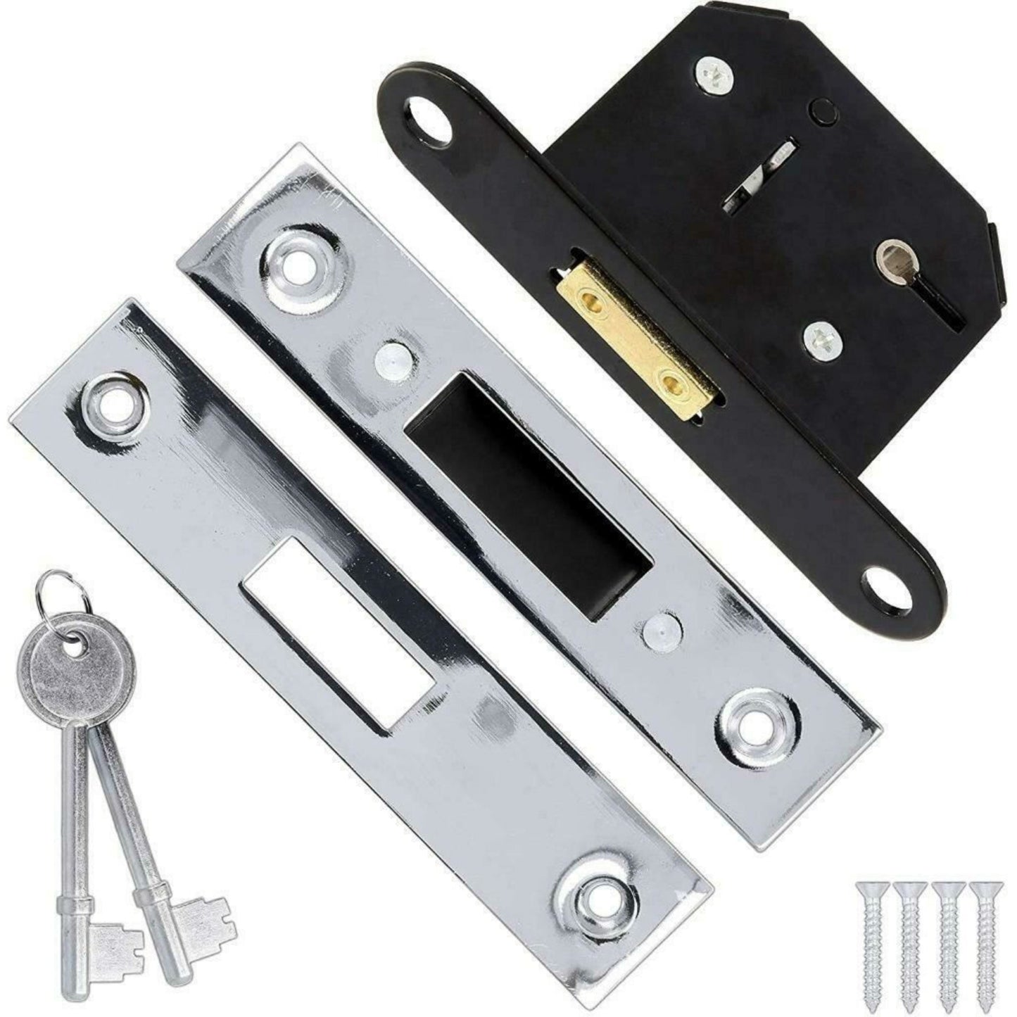 Yale Essentials 5 Lever Mortice Deadlock 2.5 Inch 64 mm Backset Chrome Finish