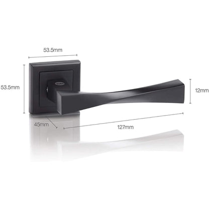 Yale Black Door Handle Bathroom Door Handles Lock/Unlock Thumbturn Metal Verona