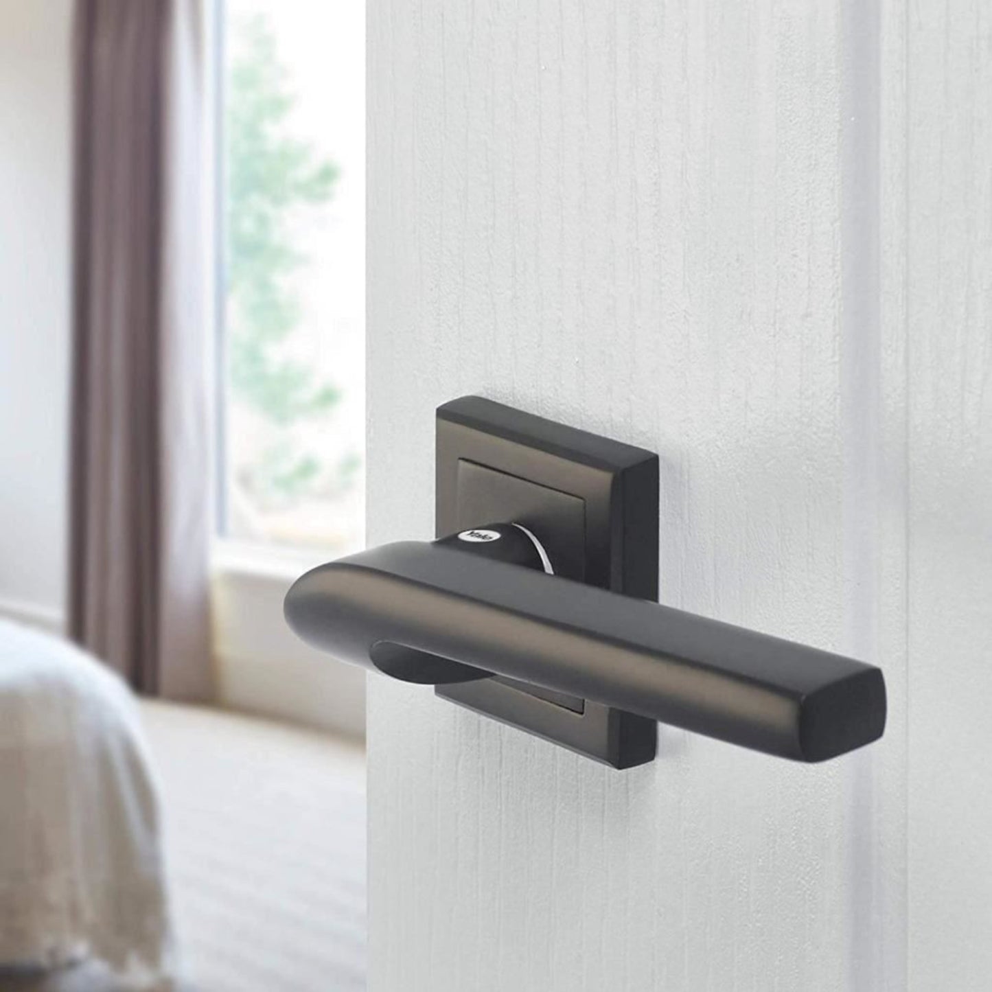 Yale Black Door Handle Bathroom Door Handles Lock/Unlock Thumbturn Metal Siena