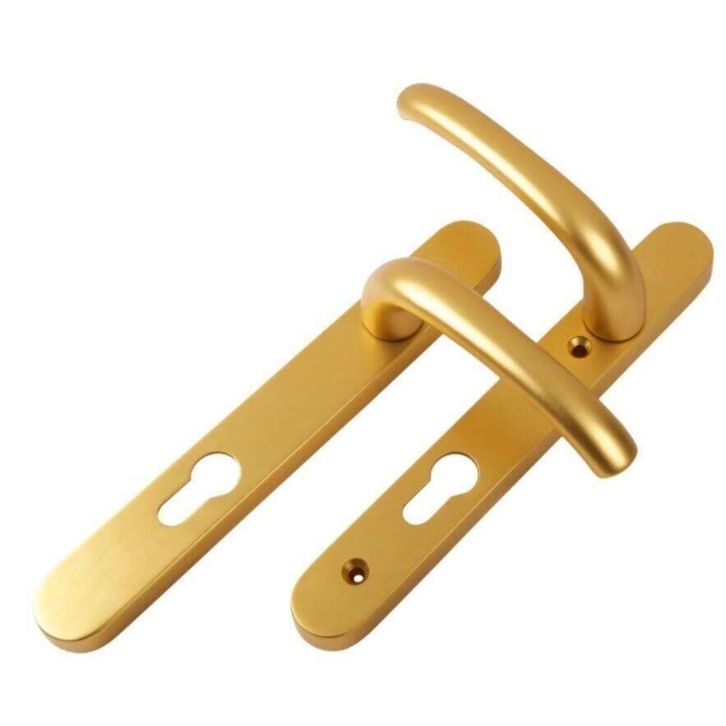 Yale Short Backplate Handles 92mm Centre 122mm Fixing Holes Distance Satin Gold