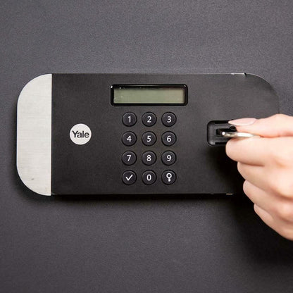 Yale Biometric Safe Keypad Fingerprint Locking Bolts Override Key 25x35x30cm