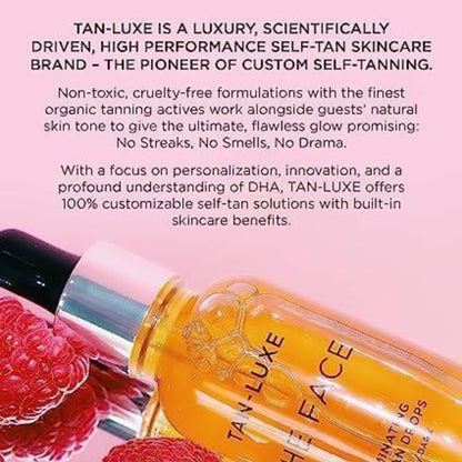 Tan Luxe THE FACE Fake Tan 20ml Self Tanning Drops Light Medium Toxin Free Vegan