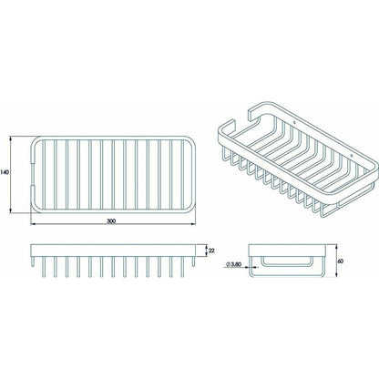 Croydex Wall Mounted Bathroom Basket Caddy Stainless, Rust Free - MQ770641