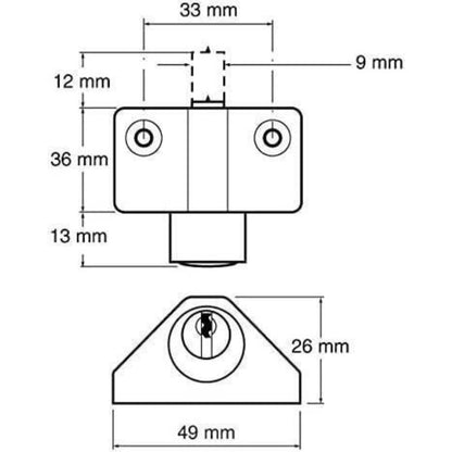 Yale Patio Door lock Metallic Chrome Finish Standard Security P-114-CH