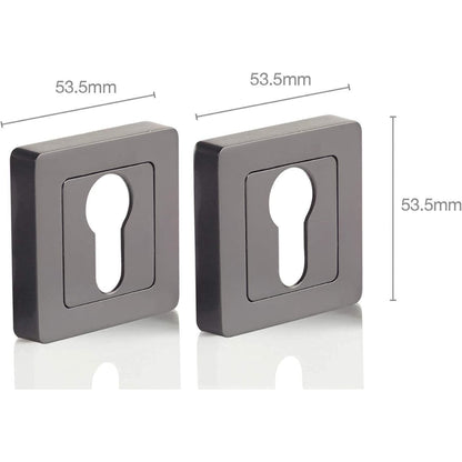 Yale Black Door Handle WC Bathroom Door Handles with Keyhole Covers Metal Verona