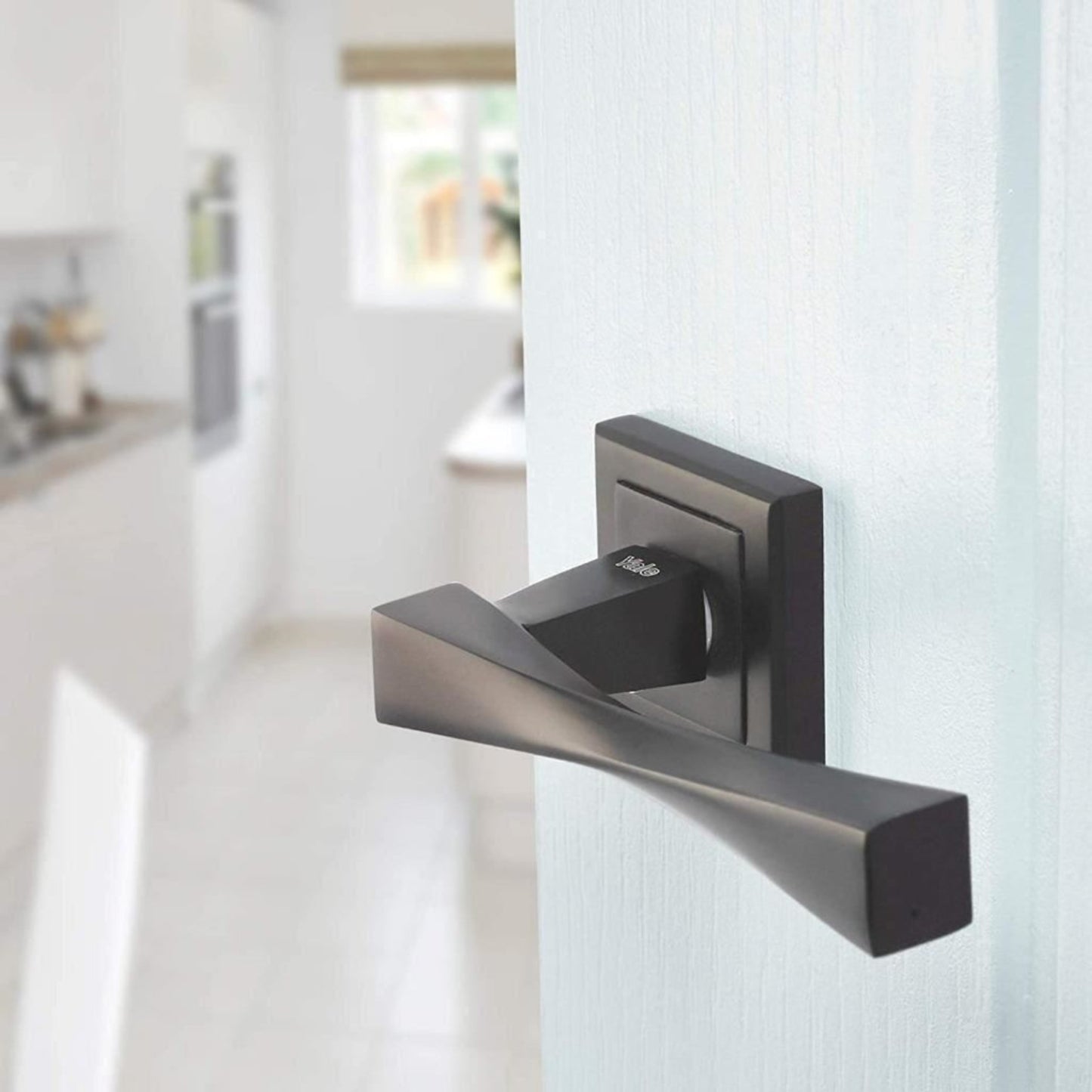 Yale Black Door Handle WC Bathroom Door Handles with Keyhole Covers Metal Verona
