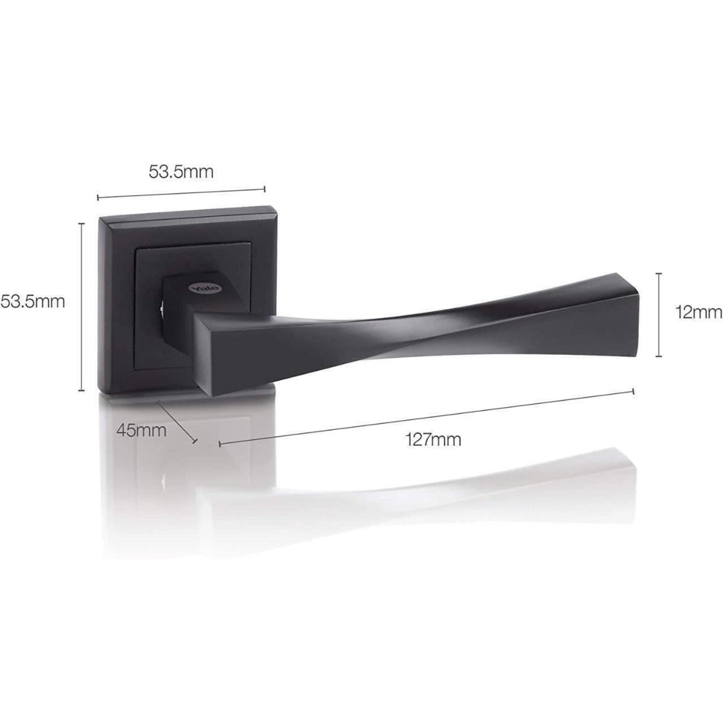 Yale Black Door Handle WC Bathroom Door Handles with Keyhole Covers Metal Verona