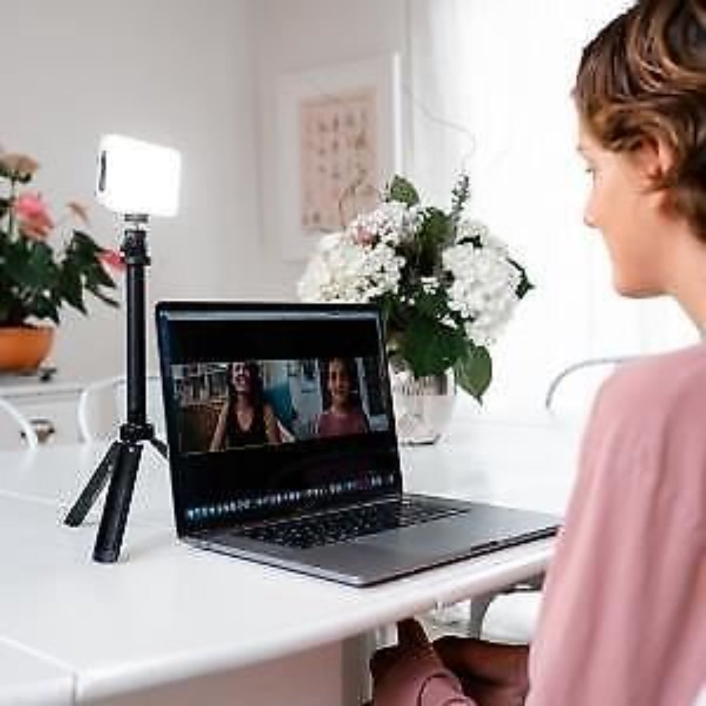 Lume Cube Lighting Kit Diffuser Tripod Computer Mount Adjustable Brightness