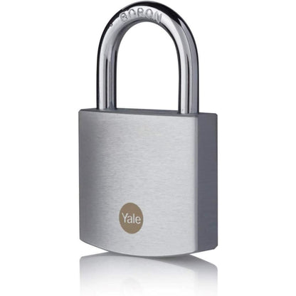 Yale Brass Padlock with Chrome Finish 50 mm Outdoor Lock 3 Keys High Security