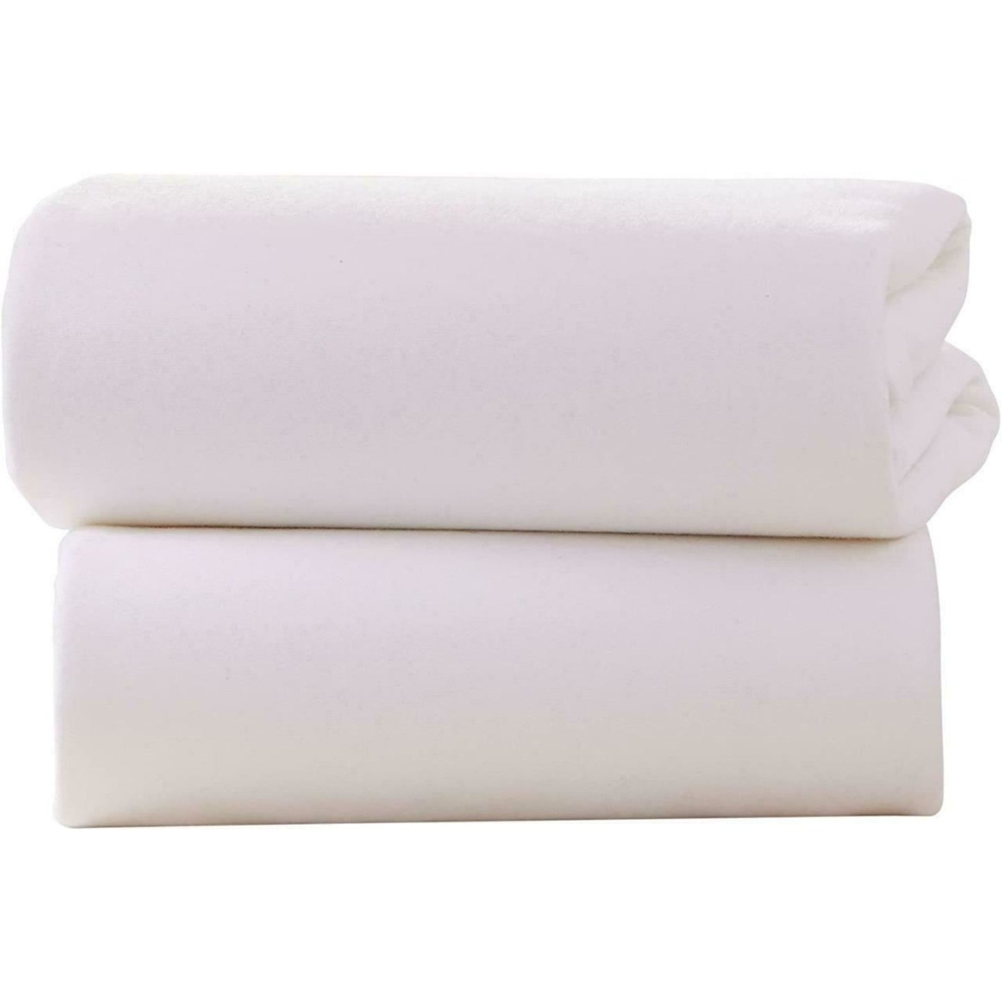 Clair de Lune Crib Pram Cot Cotton Jersey Flat Sheets 70 x 90cm Pack of 2 White