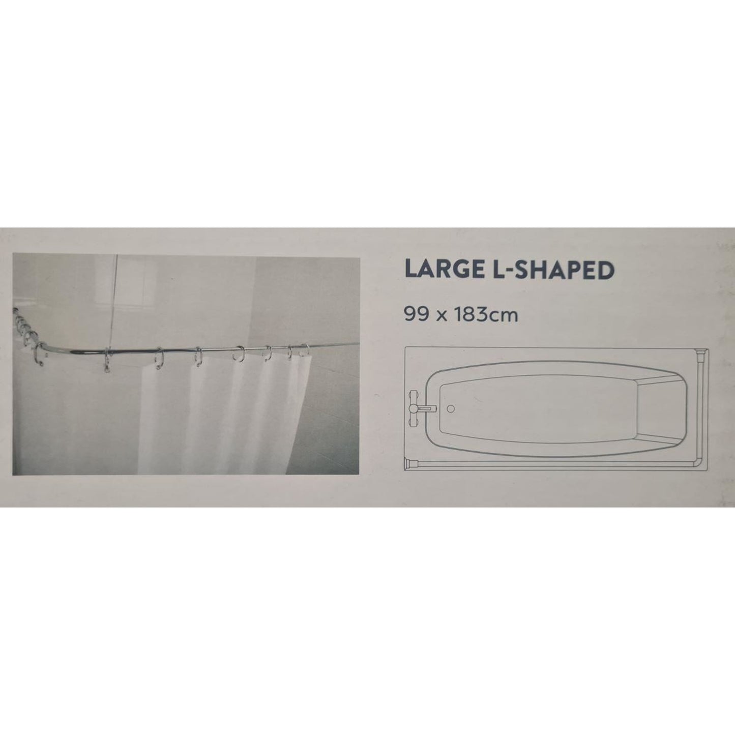 Croydex Fineline Shower Rail L & U-Shaped & Straight Ceiling Support Chrome