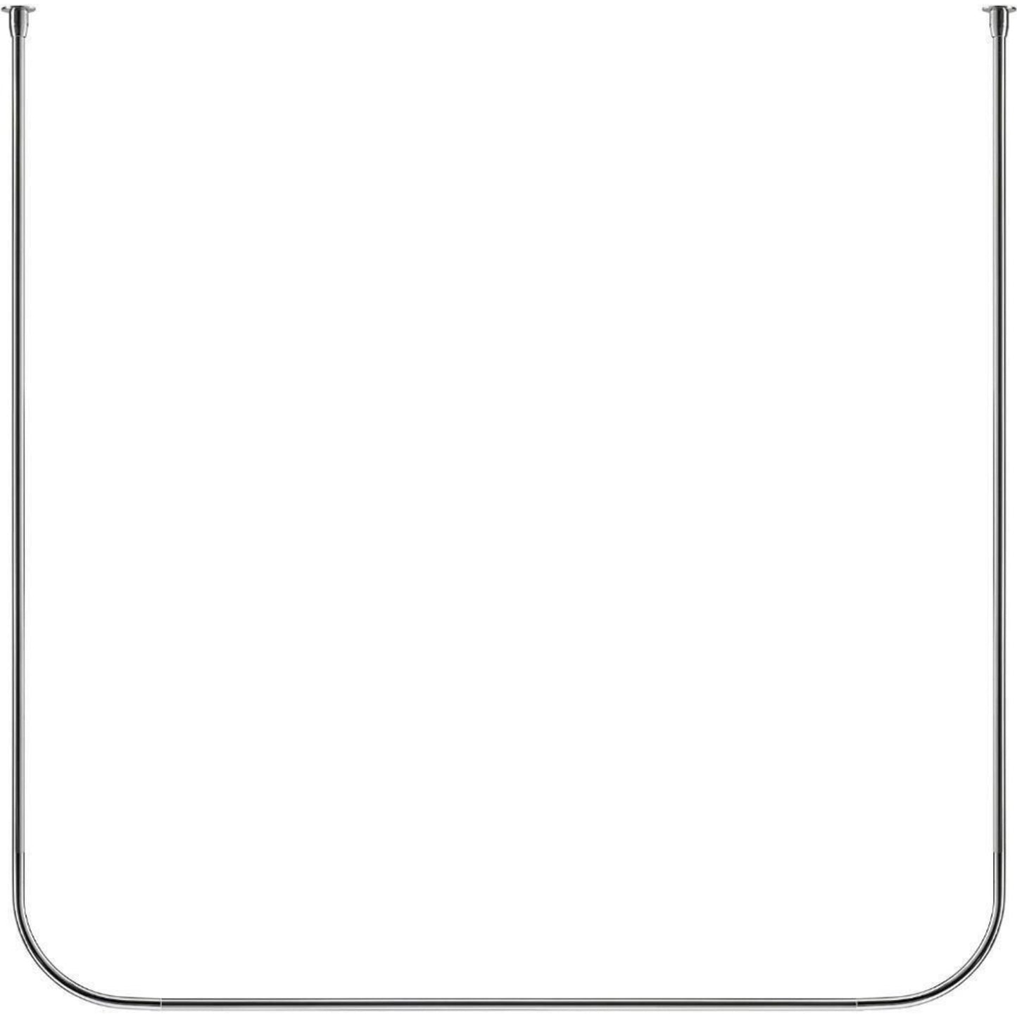 Croydex Fineline Shower Rail L & U-Shaped & Straight Ceiling Support Chrome