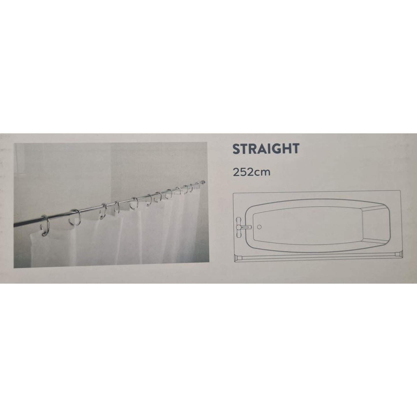 Croydex Fineline Shower Rail L & U-Shaped & Straight Ceiling Support Chrome