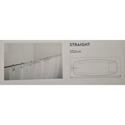 Croydex Fineline Shower Rail L & U-Shaped & Straight Ceiling Support Chrome