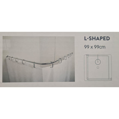 Croydex Fineline Shower Rail L & U-Shaped & Straight Ceiling Support Chrome