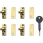 Yale Window Locks 4 Pack Key Operated Lock Brass Finish Standard Security 8K118