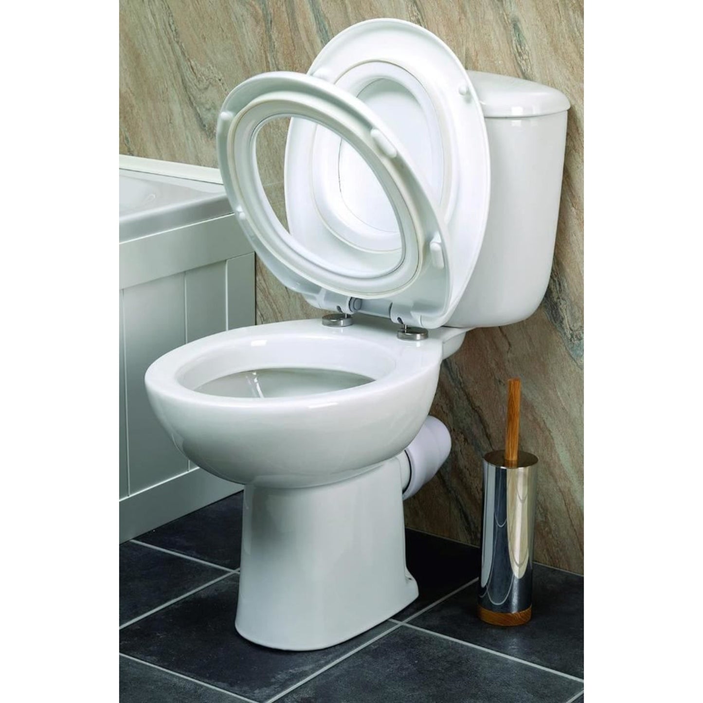 Croydex SafeFlush Toilet Seat Anti-Bacterial Soft Close Hinges Quick Release