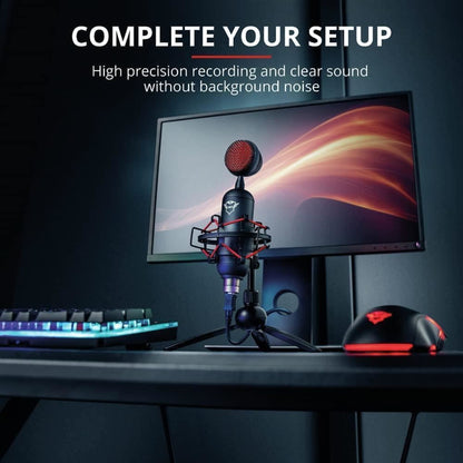 Trust GXT Buzz USB Streaming Microphone Background Noise Reduction Tripod Stand