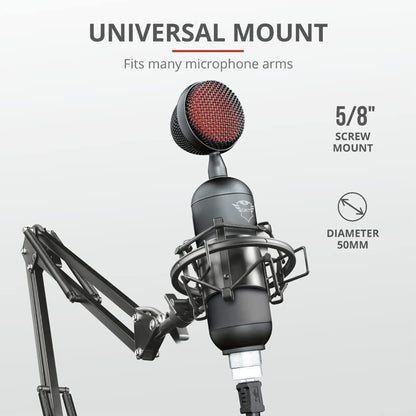 Trust GXT Buzz USB Streaming Microphone Background Noise Reduction Tripod Stand