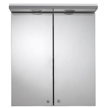 Croydex Shire 2 Door Mirror Cabinet with Light and Shaver Socket White WC26722