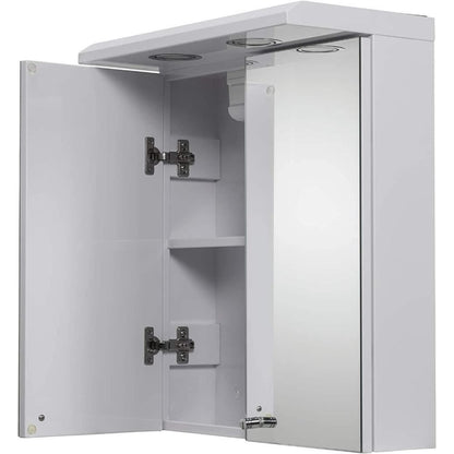 Croydex Shire 2 Door Mirror Cabinet with Light and Shaver Socket White WC26722