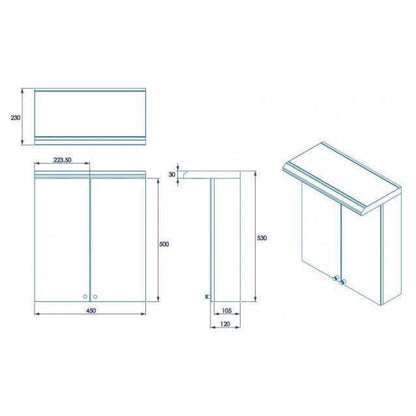 Croydex Shire 2 Door Mirror Cabinet with Light and Shaver Socket White WC26722