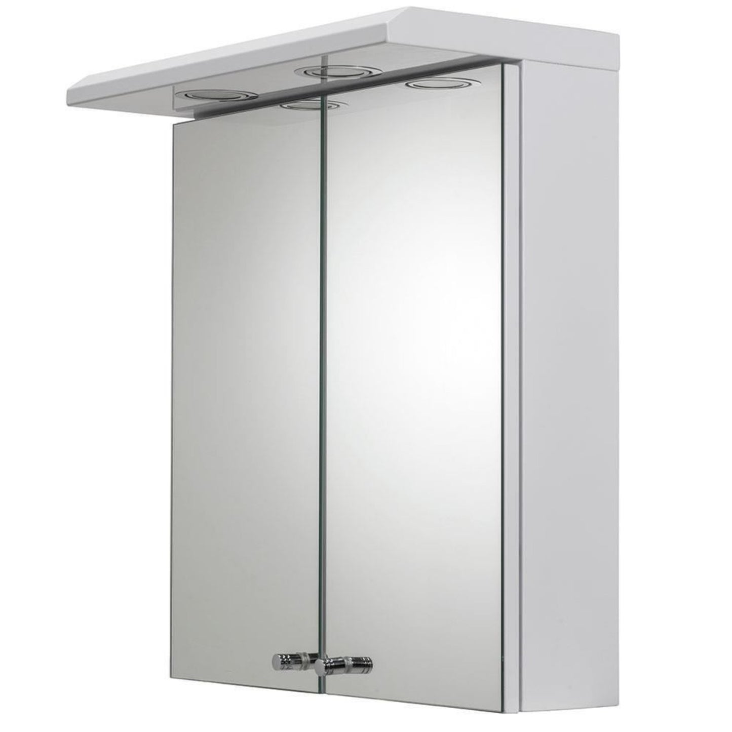 Croydex Shire 2 Door Mirror Cabinet with Light and Shaver Socket White WC26722