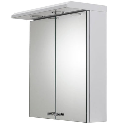 Croydex Shire 2 Door Mirror Cabinet with Light and Shaver Socket White WC26722