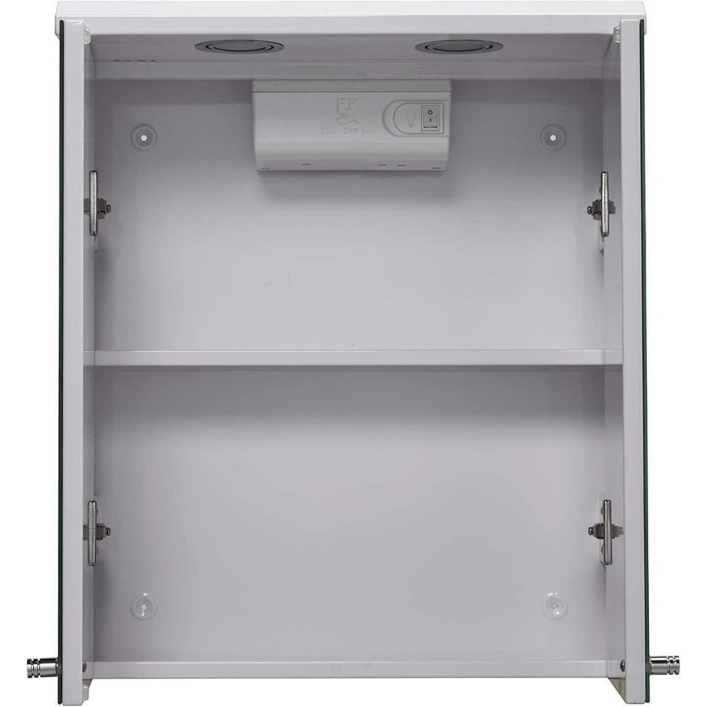Croydex Shire 2 Door Mirror Cabinet with Light and Shaver Socket White WC26722