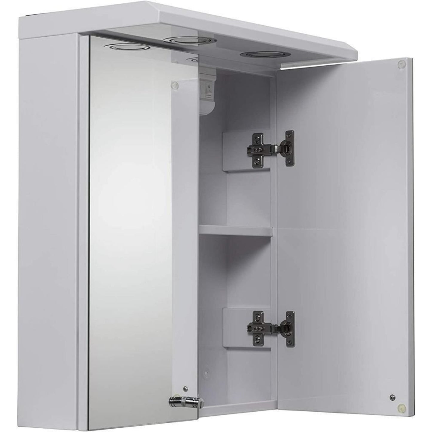 Croydex Shire 2 Door Mirror Cabinet with Light and Shaver Socket White WC26722