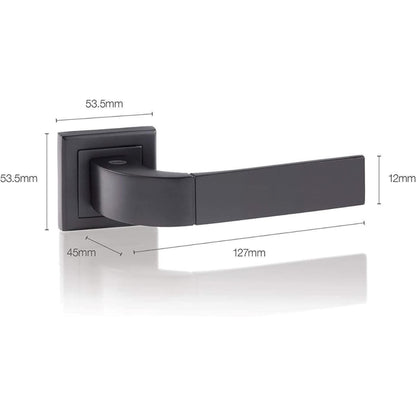 Yale Black Door Handle Bathroom Door Handles with Keyhole Covers Metal Bologna